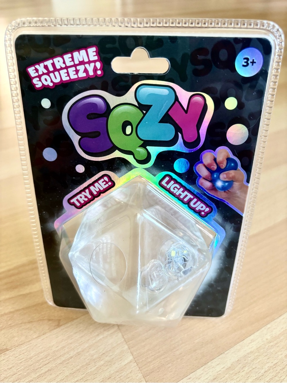 SQZY Squishy Crystal Pentagon Squeeezy Stress Ball Lights Up Sensory Sunny Days